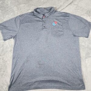 Domino's Gear Polo Shirt Mens XL Blue Heather Short Sleeve Pizza Uniform Work